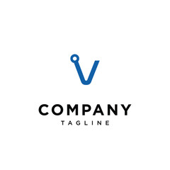 Letter V tech logo icon vector template.eps