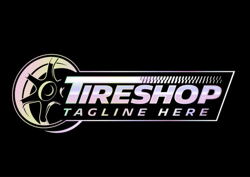 Tire shop, Wheel logo, Template Logo Tires