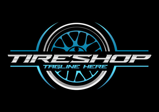 Tire shop, Wheel logo, Template Logo Tires