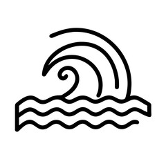 Waves icon, ocean waves vector, waves thin line icon
