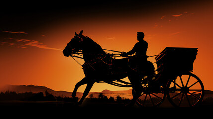 Fototapeta na wymiar Man or soldier on Roman racing horse chariot.