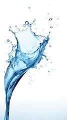 Obraz premium Blue water splash on a white background