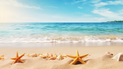 Tropical beach with sand summer holiday background