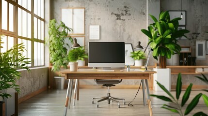 Work space comfortable, Modern workplace.