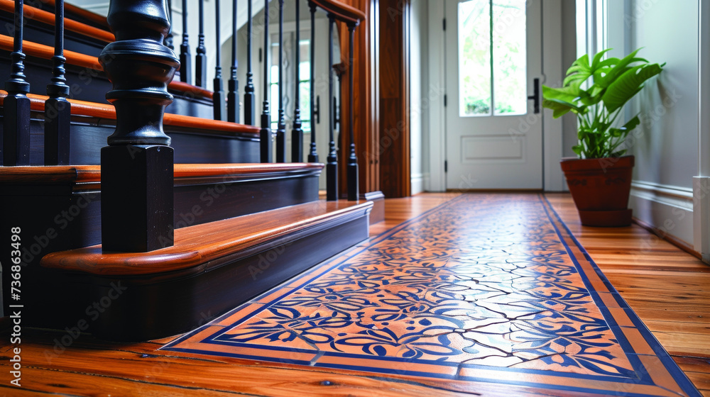 Poster the intricate details of these mosaic tiles with a mix of warm and cool tones create a striking mosa