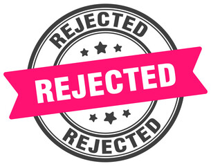 rejected stamp. rejected label on transparent background. round sign