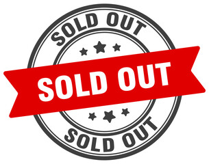 sold out stamp. sold out label on transparent background. round sign