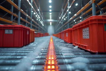 Conveyor Belt with Boxes