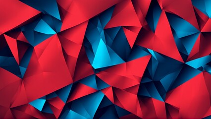 Patterned Blue and Red Geometric Triangles Texture Stylish Banner 