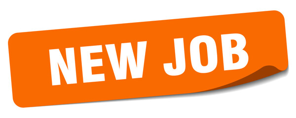 new job sticker. new job label