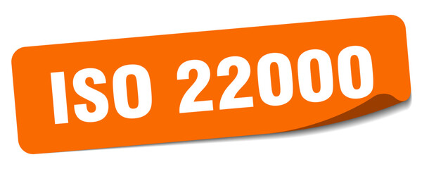 iso 22000 sticker. iso 22000 label