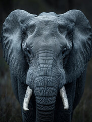 Fototapeta premium Majestic Elephant Portrait in Monochromatic Tones