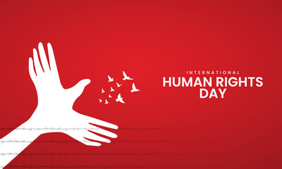 Internastional Human Rights Day. 10 December human right day. 3D Illustration