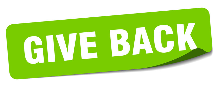 give back sticker. give back label