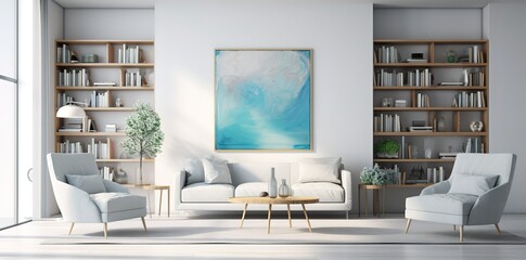 ideas for arranging a family or guest room with sofas, lamps, potted ornamental plants, tables that are simple and minimalist but still give the impression of being clean and elegant.