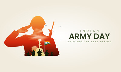 Indian Army Day. Indian Army Day Creative Design. 3D Illustration