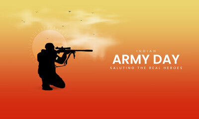 Indian Army Day. Indian Army Day Creative Design. 3D Illustration