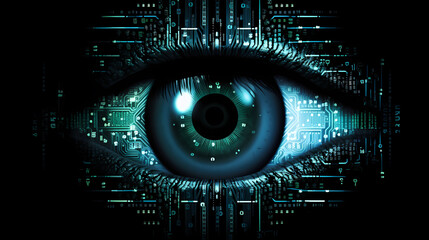 Cyber security, data protection, cyber attack concept on blue background