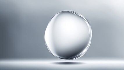 Shiny silver orb with gradient bubble textures on futuristic background 