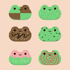 cute frog cookies illustration