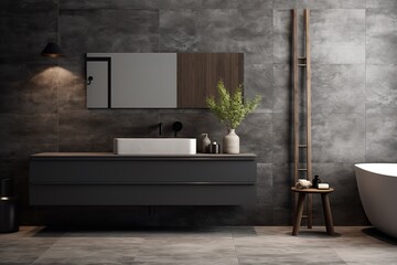 bathroom room ideas, including bathtub, glass, towels, shower, shelf table which are simple and minimalist but still give the impression of being clean and elegant.