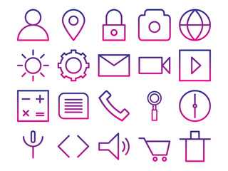a collection of UI icons with gradint styles, suitable for web and mobile purposes