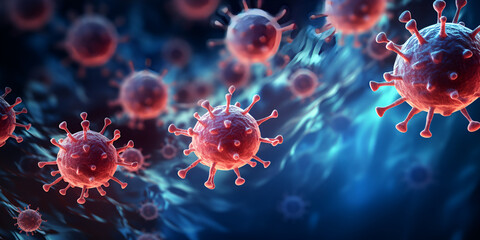 Illustration of immune cells in the human body 