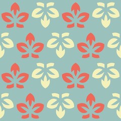 seamless pattern flowers on a blue background. 