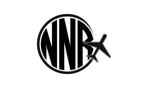 NNR three initial letter circle tour & travel agency logo design vector template. hajj Umrah agency, abstract, wordmark, business, monogram, minimalist, brand, company, flat, tourism agency, tourist