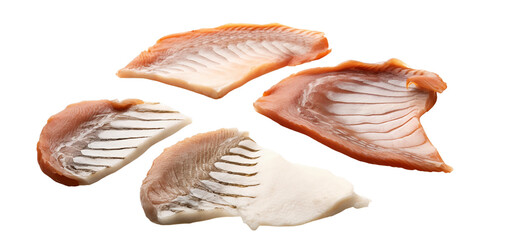 salmon, trout, steak, slice of fresh raw fish, isolated