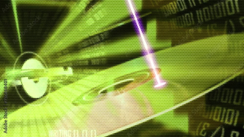 Poster animated moving motion background showing computer circuit motherboard chipsets telecommunication de