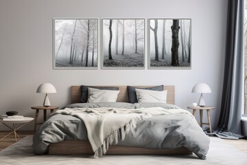 Fototapeta na wymiar ideas for arranging bedrooms and rooms, simple bedroom lamps, minimalist but still giving the impression of being clean and elegant
