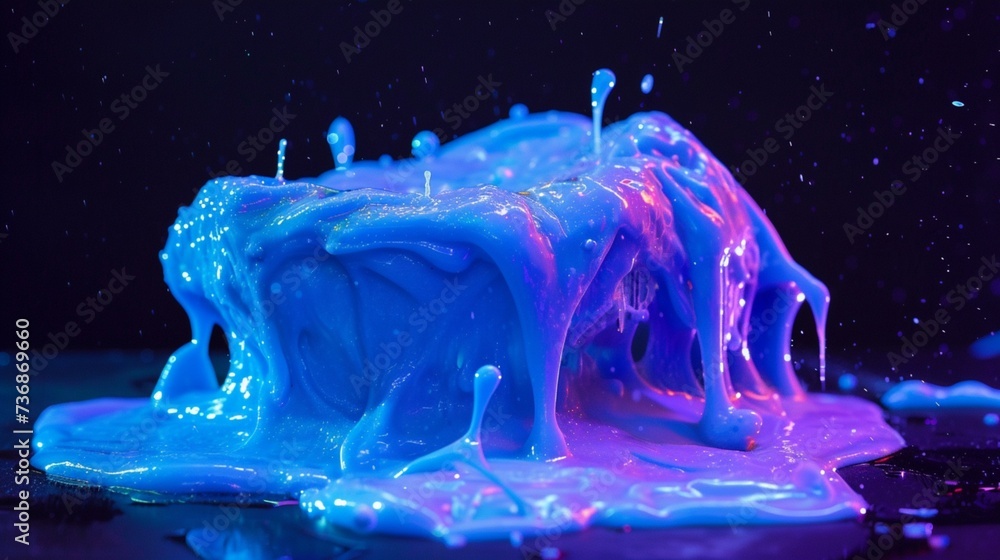 Poster glow-in-the-dark slime create a mesmerizing slime that glows in the dark, showcasing its vibrant col