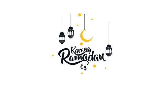 ramadan kareem lettering Animated in black. great ramadan kareem text	
