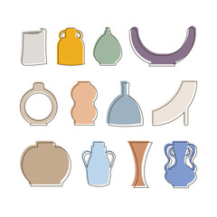 Unique Boho Pot With Outline Design Set