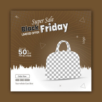 Black friday mega sale instagram and facebook story banner template