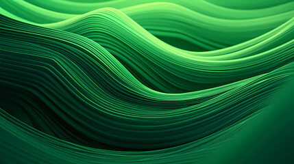 Nature art, abstract green hills and mountains