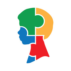 Autism Boy with Puzzle