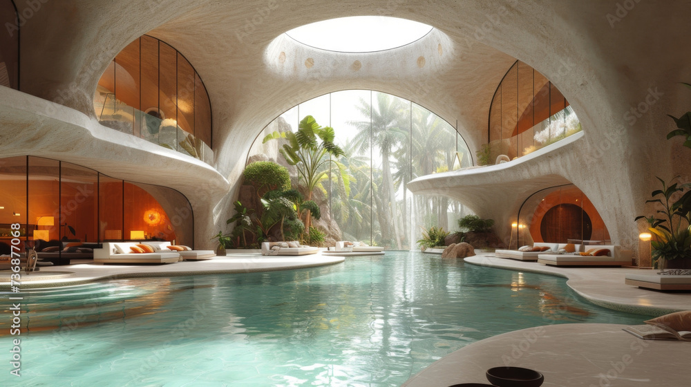 Aufkleber a futuristic rendering of a coliving space showcasing the transformation of shared living spaces int