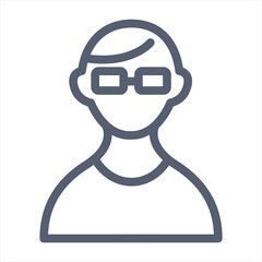 Man wearing glasses icon line style isolated on white background. Vector illustration.Man with glasses icon line. Single avatar,peopleicon from the big avatar line.