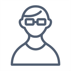Man wearing glasses icon line style isolated on white background. Vector illustration.Man with glasses icon line. Single avatar,peopleicon from the big avatar line.