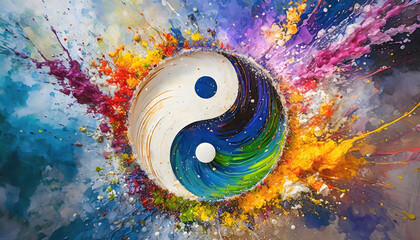 Vivid yin and yang - obrazy, fototapety, plakaty