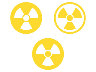 フラット原子力丸マークセットB：黄色 © designbeginner