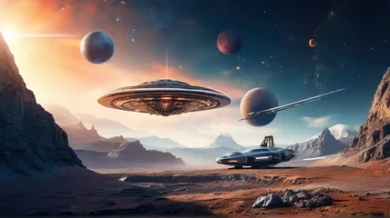 Foto op Canvas 3D Rendered Computer Artwork. Elements of this image furnished Alien Planet - nasa © Thachakrit