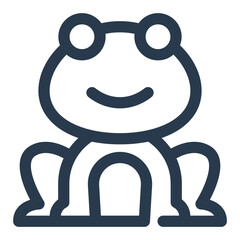 Playful Frog in Spring Pond Vector Icon Illustration