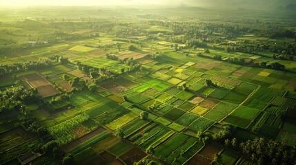 Aerial View of Agricultural Fields