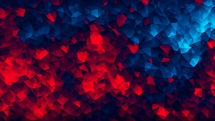 Geometric blue and red pixel pattern square design