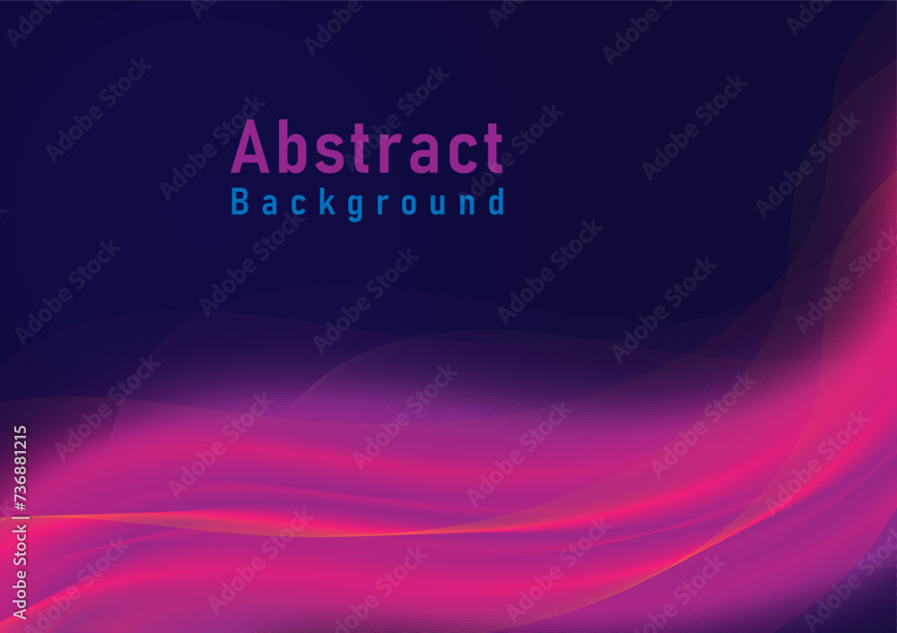 Poster abstract background horizontal curve blend many bright, beautiful colors there is space at the top f