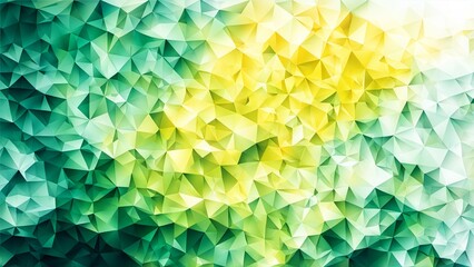 Geometric triangle backdrop in green and yellow hues 
