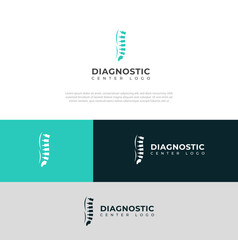 Creative Spine diagnostics logo design vector template . - obrazy, fototapety, plakaty